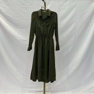 GIANNI BINI OLIVE LONG SLEEVE DRESS W/SLITS ON EACH SIDE - SIZE 2